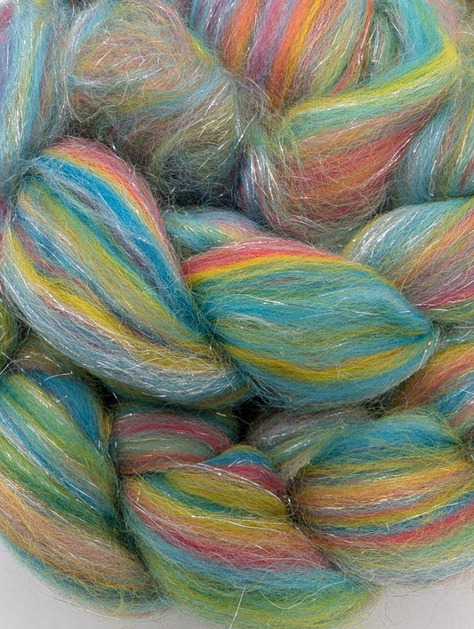 Merinokammzug Multicolor mit Stellina grünbunt