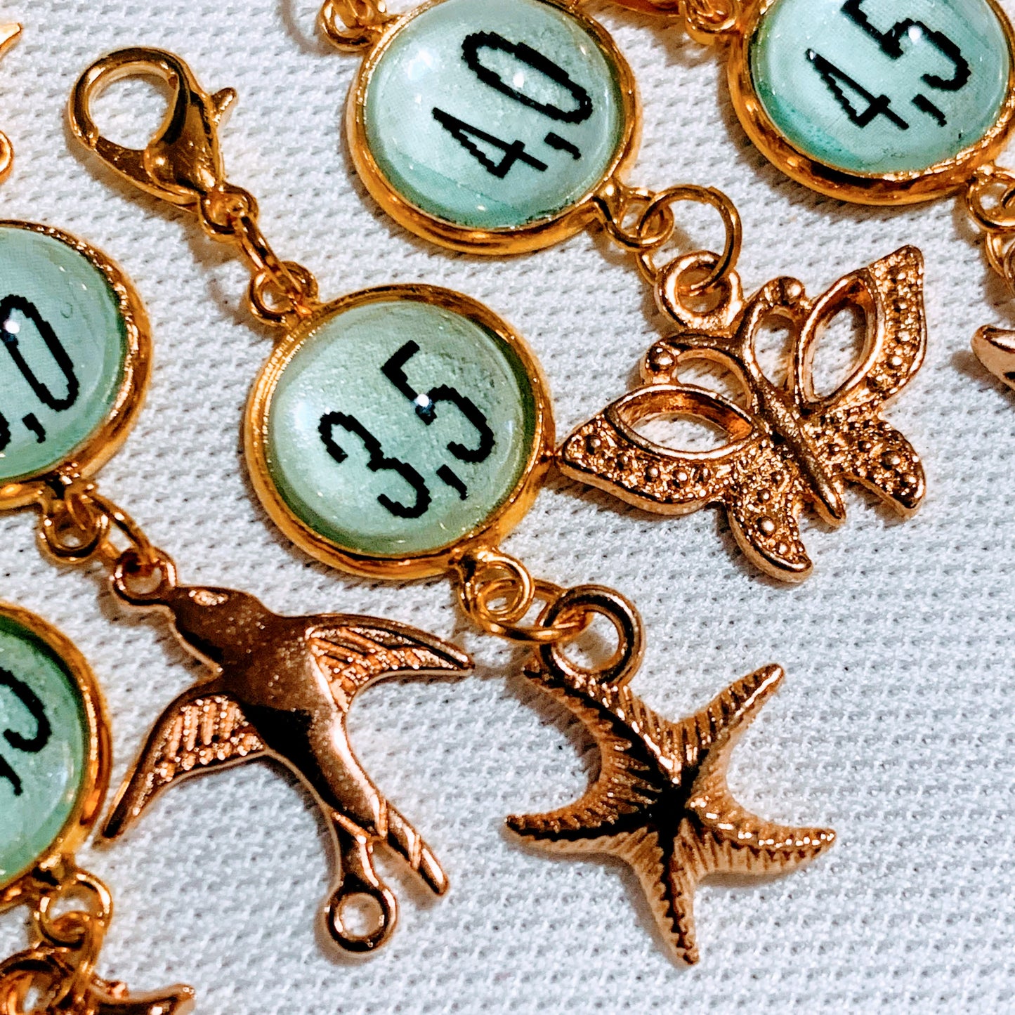 Nadelstärken-Markierer Set türkis NS 2,5-5 mm - gold