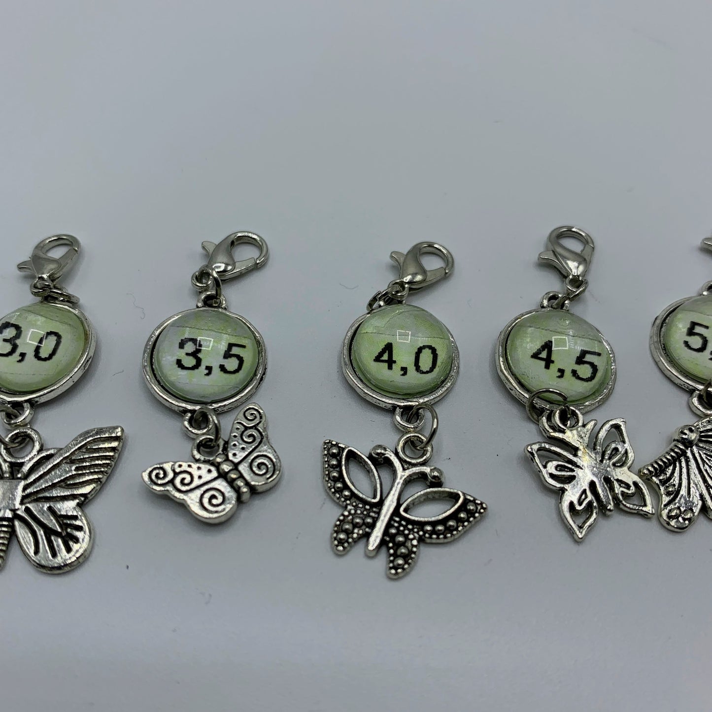 Nadelstärken-Markierer Set grün NS 2,5-5 mm - silber