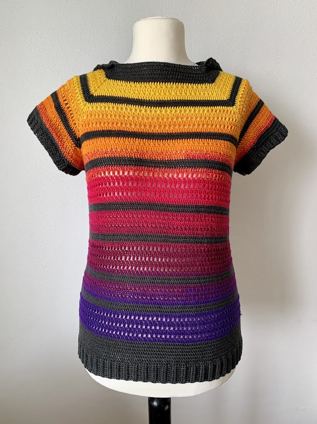 Farbenspiel Häkelpullover - digitale Häkelanleitung