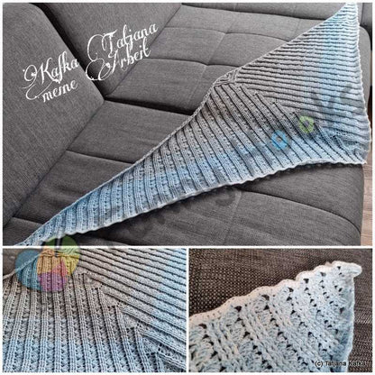 Tatu - flat triangular shawl with a not so deep point