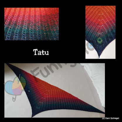 Tatu - flat triangular shawl with a not so deep point