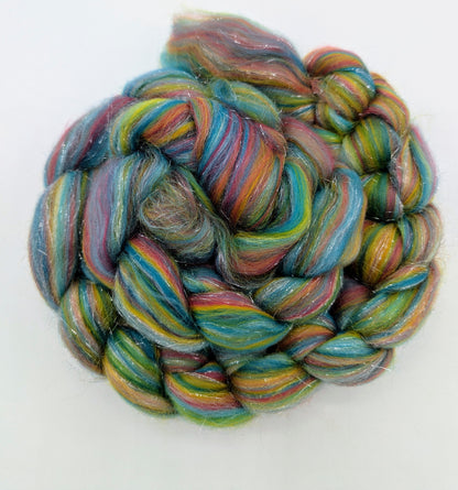 Merinokammzug Multicolor mit Stellina grünbunt