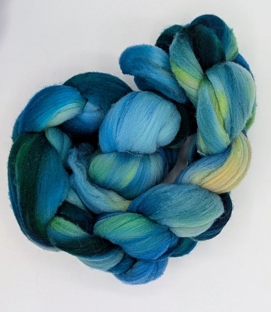 Rambouillet - handgefärbt türkis/blau/dunkelgrün
